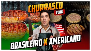 Churrasco BRASILEIRO vs AMERICANO 😱 Vlog em Família [upl. by Alyworth]