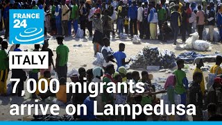 Around 7000 migrants arrive on Italys Lampedusa island in past two days • FRANCE 24 English [upl. by Frissell]