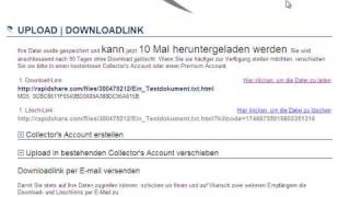 RapidShare Datei Uploaden Downloaden und Löschen [upl. by Farra]