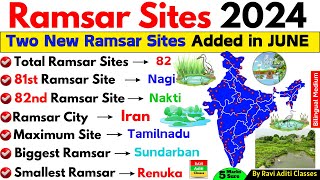 Ramsar Sites 2024  Ramsar Sites in India 2024  New Updated List  Current Affairs 2024 English [upl. by Emanuele]