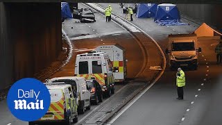 Scene of fatal car crash in Birmingham where at least 6 died  Daily Mail [upl. by Aleafar]