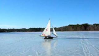 20090215 d Ice Boating with Dan Noyes Bill Richards Scott Richards and little Bliss [upl. by Notserp]