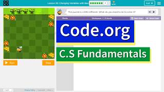 Codeorg Changing Variables with Bee Part 7 Answer Explained Course F Lesson 9  Express Lesson 20 [upl. by Katushka337]