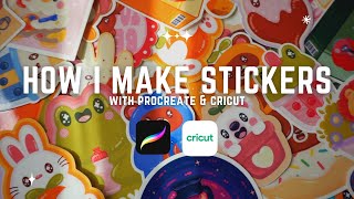 How I Make Stickers  Using Procreate amp Cricut to Make Stickers Tutorial [upl. by Thoma786]