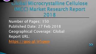 Microcrystalline Cellulose MCC Market Features Grow Pricing Resources and Revenue [upl. by Anirbaz]