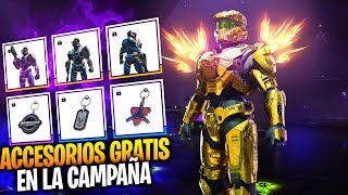 COMO DESBLOQUEAR TODOS LOS ACCESORIOS GRATIS DE LA CAMPAÑA  HALO INFINITE [upl. by Nosemyaj502]