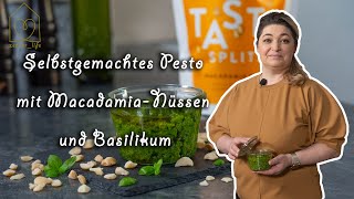 Selbstgemachtes Pesto mit Macadamia Nüssen und Basilikum [upl. by Eiramrefinnej]