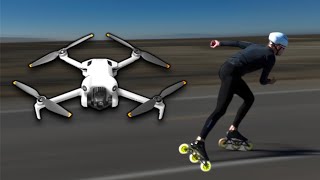 DJI 4 Mini Pro Drone vs Olympic Skater 57kph  How good is followme mode actually [upl. by Olihs429]