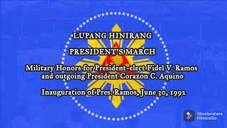 quotLupang HinirangPresidents Marchquot  Inauguration of Pres Fidel V Ramos June 30 1992 [upl. by Larual]