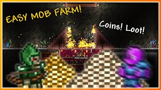 How To Make A VERY EFFICIENT Mob Farm in Terraria Tons of Coins and Loot [upl. by Busby]