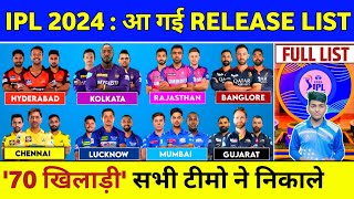 IPL 2024 All Teams Released Players List Announced  IPL 2024 Released Players List [upl. by Guthrey]