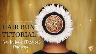 Traditional Hair Bun  QuickEasy Tutorial  Indian Classical Dancers  Vijaya Bharti Sermaraj [upl. by Bean]