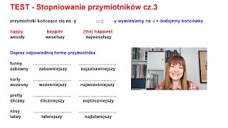 TEST  Stopniowanie przymiotników  część 3 poziom A2A2 [upl. by Okajima]