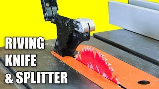 Table Saw Riving Knife  Splitter Setup and Alignment Prevent Table Saw Kickback [upl. by Linskey]