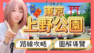 『日本旅遊』東京自由行上野恩賜公園攻略 ▍圖解導覽＆路線推薦 ▍Ueno Park Guide [upl. by Skolnik]