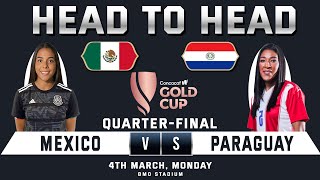 MEXICO vs PARAGUAY  QUARTERFINAL  WOMEN GOLD CUP  Head to Head Stats  CONCACAF WOMEN GOLD CUP [upl. by Lleznov674]