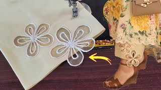 Beautiful Flower Cutwork TrouserPlazzo DesignTrending TrouserCapri Cutting amp stitchingNew Ideas [upl. by Enilra]