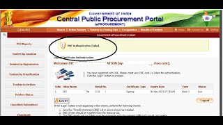 DSC Authentication Failed Error  e tender  e Procurement [upl. by Clementas]