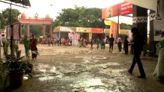 Durga Pujas ground got messy due to rain [upl. by Rednasyl]