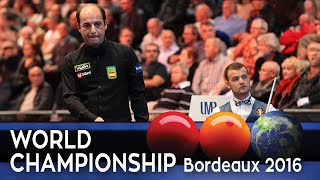 3CUSHION WC Bordeaux 2016  Pierre SOUMAGNE vs Daniel SANCHEZ [upl. by Abekam]