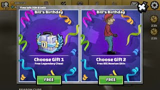 Bills birthday Free Legendary Chest or Bill Newton 😍 Hill Climb Racing 2 [upl. by Lennahc]