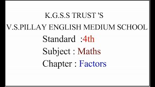 Chapter  Factors and Multiples Factors [upl. by Annodam900]