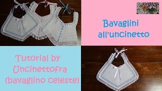 bavaglini alluncinetto tutorial bavaglino celeste [upl. by Ardnasirhc]