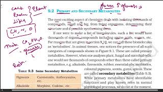 CHAPTER 9 BIOMOLECULES CLASS 11 PART 6 PRIMARY AND SECONDARY METABOLITEs biorealm [upl. by Inhsor]