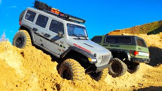 Jeep GETS STUCK  OFF road Rescue operation  Gmade Buffalo GS02F  Axial Jeep Wrangler SCX10iii [upl. by Skipton]