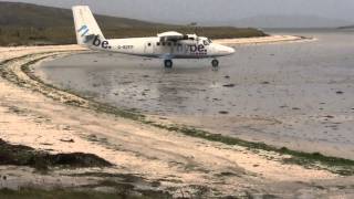 Loganair Twin Otter Take Off at Barra [upl. by Brena]