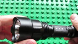 Unboxing Elfeland C8 XML2 2000lm LED Flashlight [upl. by Lilian]