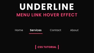 Draw Underline Link Hover Effect  CSS Menu Hover Effect [upl. by Ailatan]