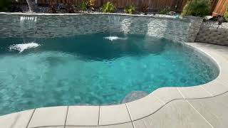 Stunning Freeform Pool with Elegant LedgeStone Water Feature 🌊✨ [upl. by Kathie]