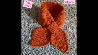 How to crochet easy Bow keyholescarfbufanda [upl. by Aihtenak539]