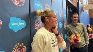 Christie Sides after Indiana Fever practice — on wins Kelsey Mitchell clinching playoff spot soon [upl. by Annaor784]