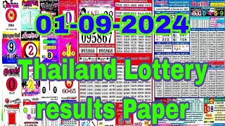 Thailand Lottery results New paper open 01092024 [upl. by Ahsatan]