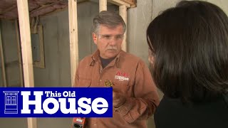 How to Frame Walls for a Basement Room  This Old House [upl. by Nalyt]