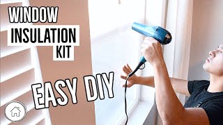 How to install a window insulation kit  DIY save money and keep the heat in [upl. by Martynne262]