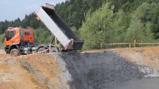 Iveco truck dumping graphite mud [upl. by Treblig391]