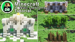 Minecraft 4 Detailed Wall Designs tutorial [upl. by Oiramed544]