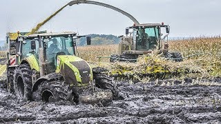 JOHN DEERE Traktoren im Schlamm  Schlammschlacht  Maishäckseln  Claas Jaguar  Fendt Traktoren [upl. by Legin]