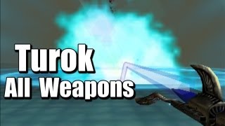 Turok Dinosaur Hunter All Weapons Explosions Effects Nukes Chronoscepter [upl. by Barron343]