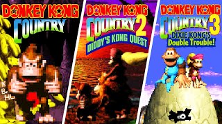 Donkey Kong Country Trilogy SNES  Full Game Series  No Damage 100 Walkthrough [upl. by Moffat603]