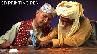 Tribal People Try 3D Printing Pen For The First Time [upl. by Seiuqram61]