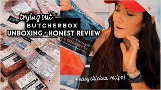 ButcherBox unboxing  honest review🥩🙌🏻  the easiest 3ingredient chicken recipe [upl. by Enilegnave]