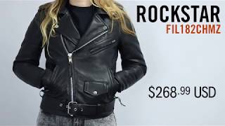 ROCKSTAR  Ladies Leather Motorcycle Jacket [upl. by Terry]