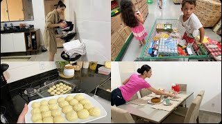 MÃE NO MERCADO COM DUAS CRIANÇAS ACORDANDO AS 4 DA MADRUGADA  NOVA RECEITA DE PÃO DE QUEIJO [upl. by Michale]