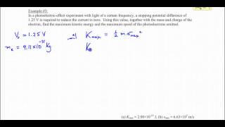 Chapter 29 Example 3 Photoelectric Effect Stopping Potential [upl. by Dorena425]