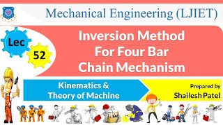 L 52 Inversion Method For Four Bar Chain Mechanism  Kinematics and Theory of Machine  Mechanical [upl. by Imorej]