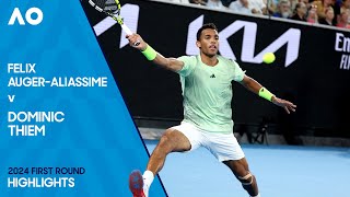 Felix AugerAliassime v Dominic Thiem Highlights  Australian Open 2024 First Round [upl. by Aicemat]